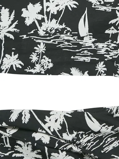 Pre-owned Maje Tropical-print Wrap Suit In Black