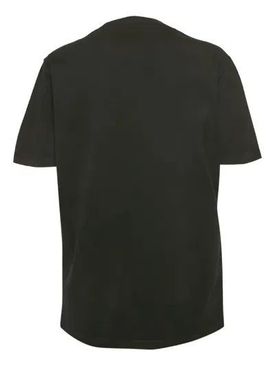 Pre-owned Versace Logo-embroidered Cotton T-shirt In Black