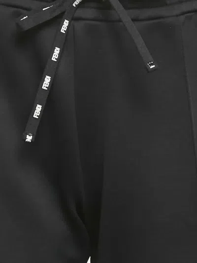 Pre-owned Fendi Illustration-print Jersey Trousers In Black