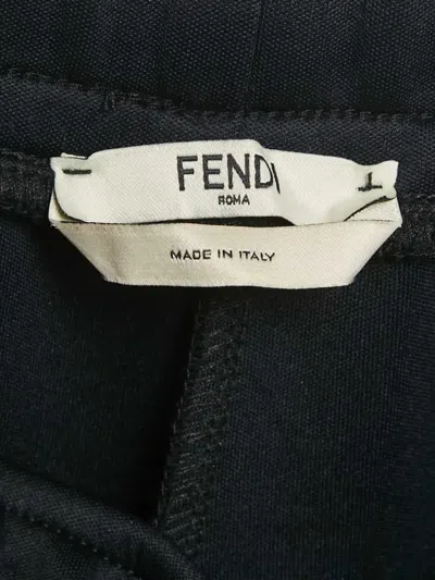 Pre-owned Fendi Illustration-print Jersey Trousers In Black