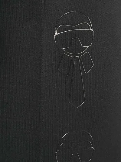 Pre-owned Fendi Illustration-print Jersey Trousers In Black