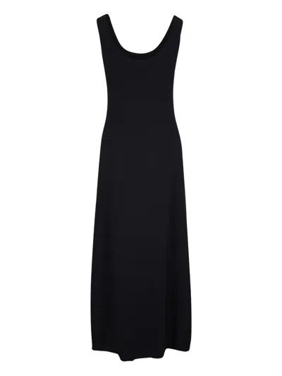 Brunello Cucinelli Sleeveless Scoop-neck Midi Dress In Black