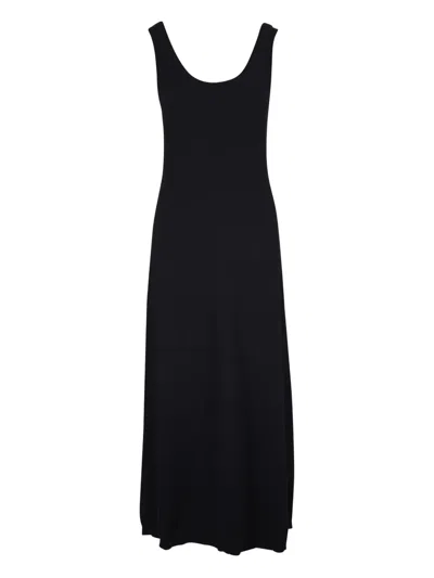 Brunello Cucinelli Sleeveless Scoop-neck Midi Dress In Black