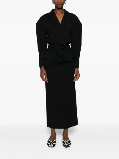 Issey Miyake Like Torso Like Blazer Maxi Dress In Black