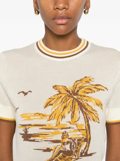 Zimmermann Daylightpam-tree Jacquard T-shirt In Neutral
