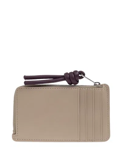 Loewe Zip-fastening Knot-detail Card Holder In Neutral