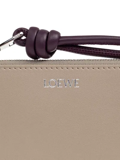 Loewe Zip-fastening Knot-detail Card Holder In Neutral