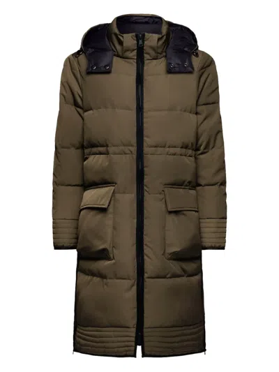Elena Miro' Hooded Pocket Coat In Green