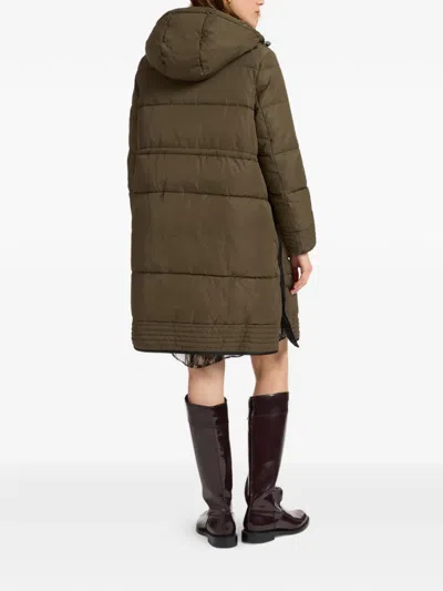 Elena Miro' Hooded Pocket Coat In Green