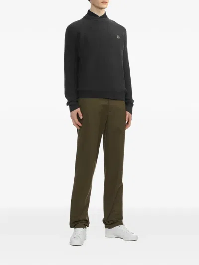 Fred Perry Logo-embroidered Sweater In Gray