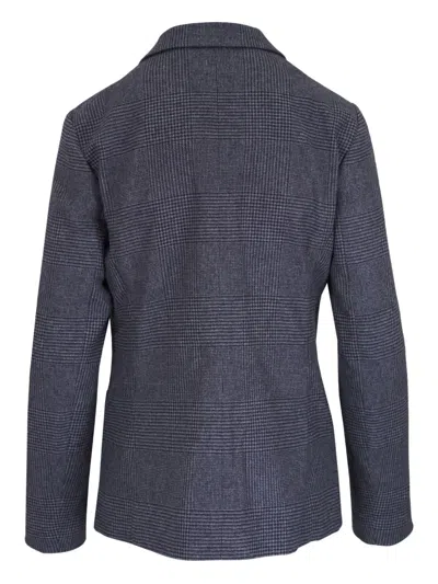 Kiton Checked Blazer In Blue