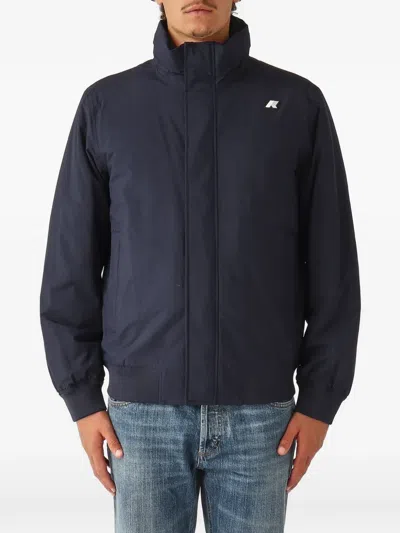 K-way Zip-fastening Jacket In Blue