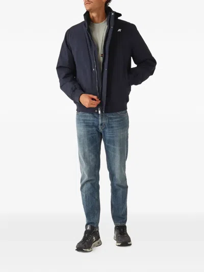 K-way Zip-fastening Jacket In Blue