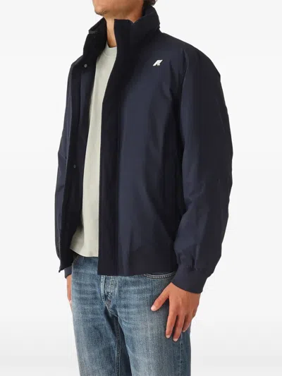 K-way Zip-fastening Jacket In Blue