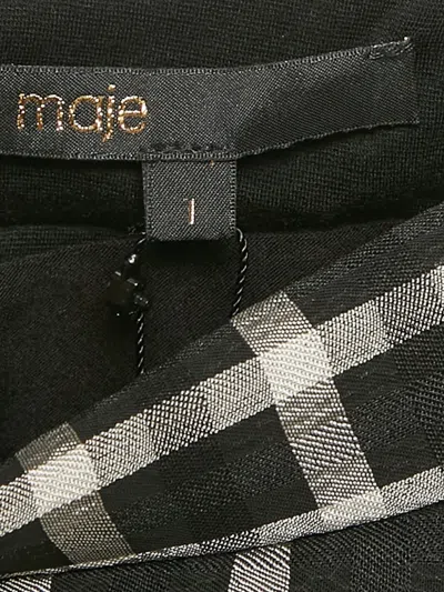 Pre-owned Maje Pleated Checked Skirt In Black