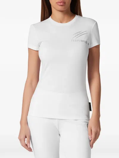 Plein Sport Logo-print Cotton T-shirt In White