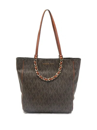 Pre-owned Michael Kors Vintage North/south Harper Tote Bag In Brown