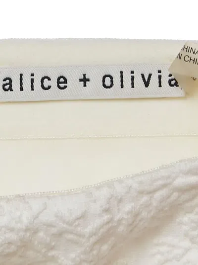 Pre-owned Alice And Olivia Jacquard Flared Mini Skirt In White