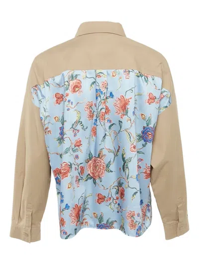 Pre-owned Weekend Max Mara Floral-print Cotton Shirt In Brown