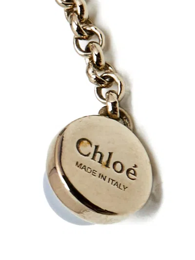 Pre-owned Chloé Flower-drop Earrings In Gold