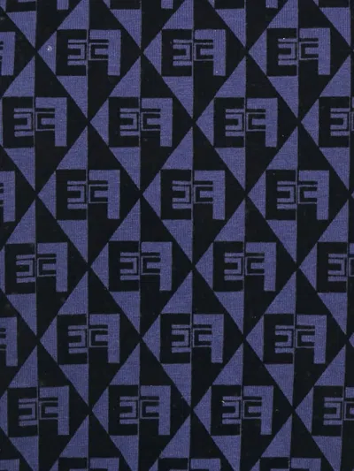 Pre-owned Elisabetta Franchi Monogram-pattern T-shirt In Blue