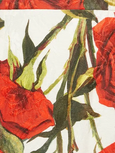 Pre-owned Dolce & Gabbana Floral-print Skirt In White