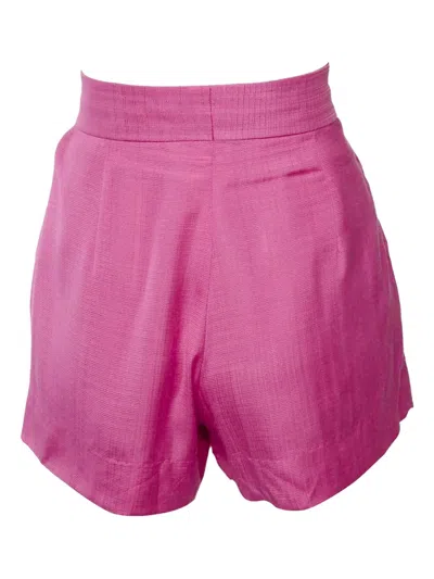 Pre-owned Sandro Pleated Crepe Shorts In Pink