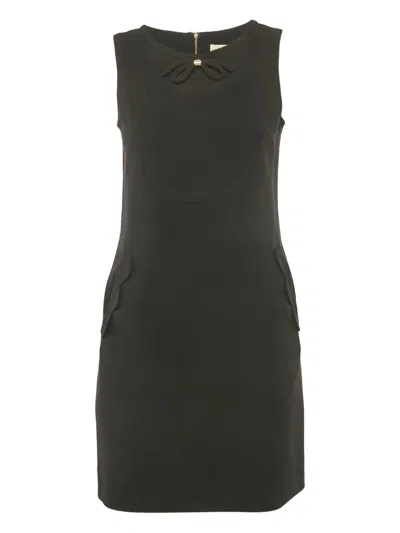 Pre-owned Sandro Bow-detail Mini Dress In Black