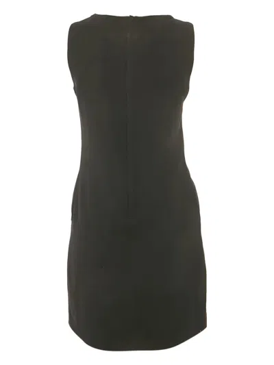 Pre-owned Sandro Bow-detail Mini Dress In Black