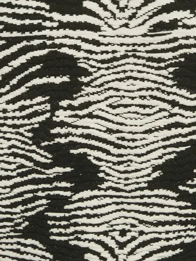 Pre-owned Maje Zebra-print Knit Top In Black