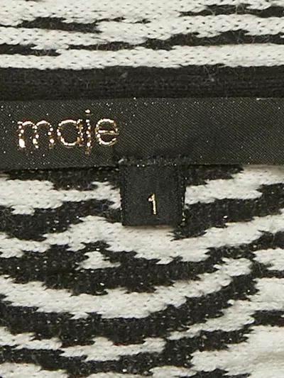 Pre-owned Maje Zebra-print Knit Top In Black