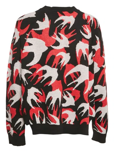 Pre-owned Alexander Mcqueen Swallow-print Sweater In Black