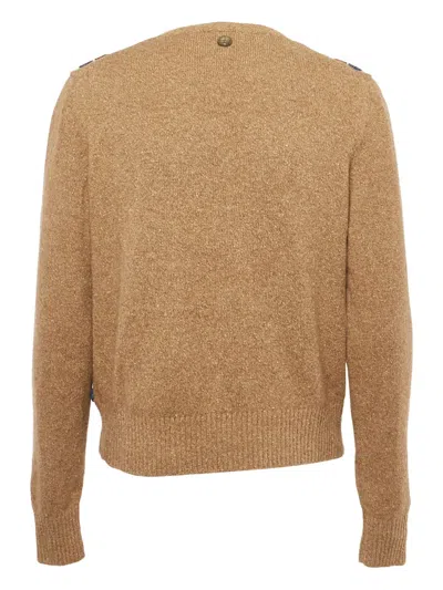 Pre-owned Chanel Floral-detail Wool Sweater In Brown