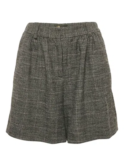 Pre-owned Maje Houndstooth Shorts In Black