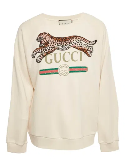 Pre-owned Gucci Leopard-print Sweatshirt In Neutral
