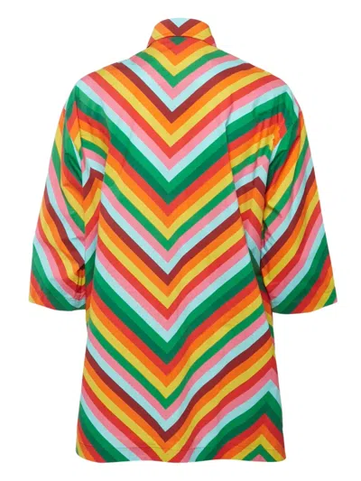 Pre-owned Valentino Chevron-pattern Mini Dress In Orange