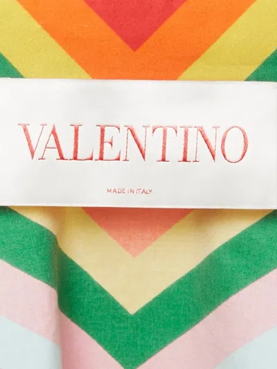 Pre-owned Valentino Chevron-pattern Mini Dress In Orange