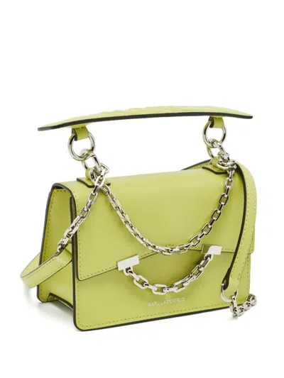 Pre-owned Karl Lagerfeld Chain Crossbody Bag In Green