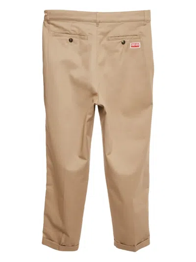 Pre-owned Kenzo Gabardine Trousers In Brown