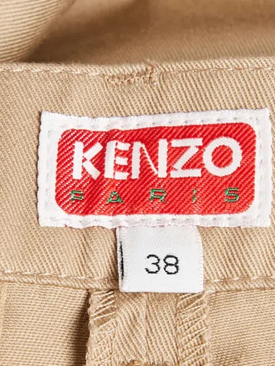 Pre-owned Kenzo Gabardine Trousers In Brown