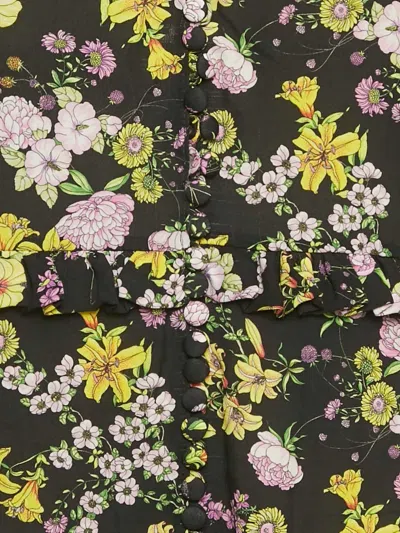 Pre-owned Magda Butrym Floral-print Mini Dress In Black