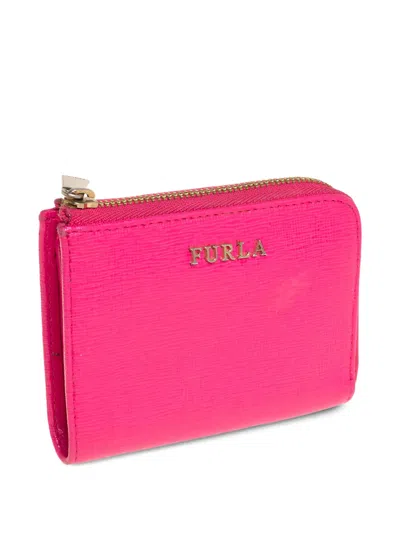 Pre-owned Furla 2010s Leather Zip Wallet In Pink