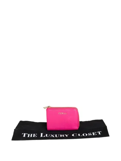 Pre-owned Furla 2010s Leather Zip Wallet In Pink