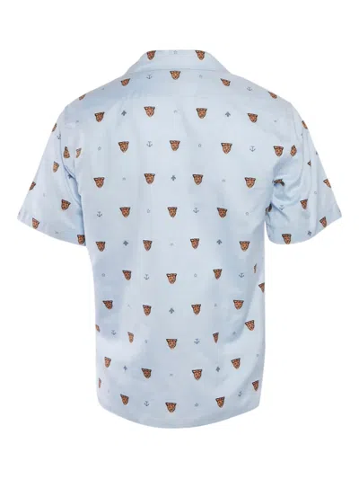 Pre-owned Gucci Embroidered Short-sleeved Shirt In Blue