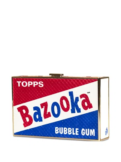 Pre-owned Anya Hindmarch 2010s Snakeskin Bazooka Clutch Bag In Red