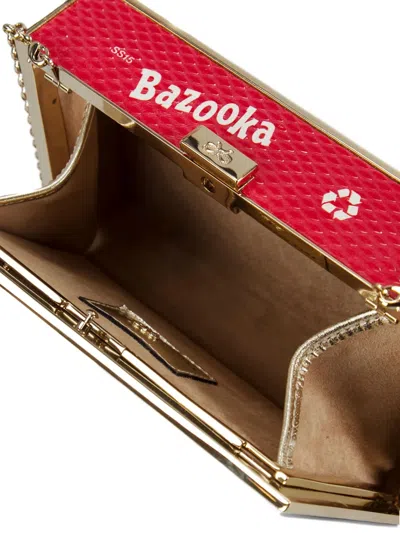 Pre-owned Anya Hindmarch 2010s Snakeskin Bazooka Clutch Bag In Red