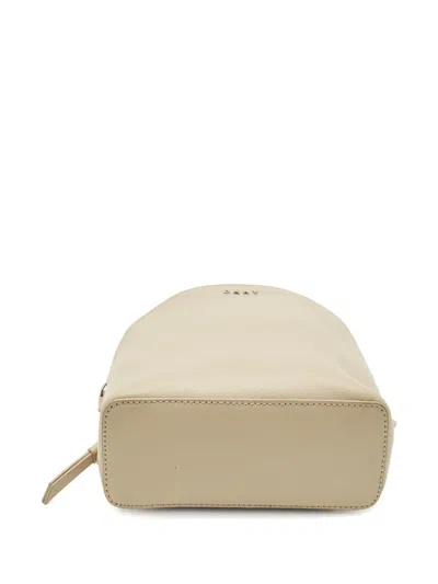 Pre-owned Dkny Mini Bryant Top-handle Leather Backpack In White