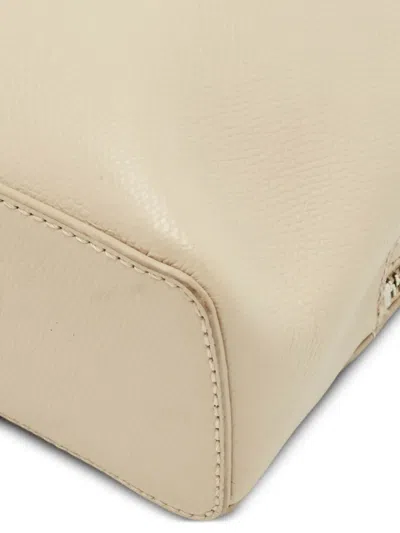 Pre-owned Dkny Mini Bryant Top-handle Leather Backpack In White