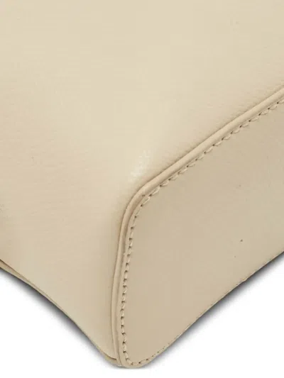 Pre-owned Dkny Mini Bryant Top-handle Leather Backpack In White