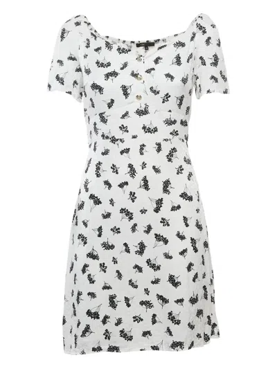 Pre-owned Maje Floral-print Mini Dress In White